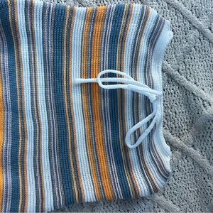 SHEIN Striped Knit Skirt with Drawstring